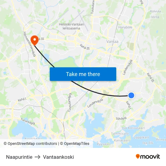 Neighbor Road to Vantaankoski map