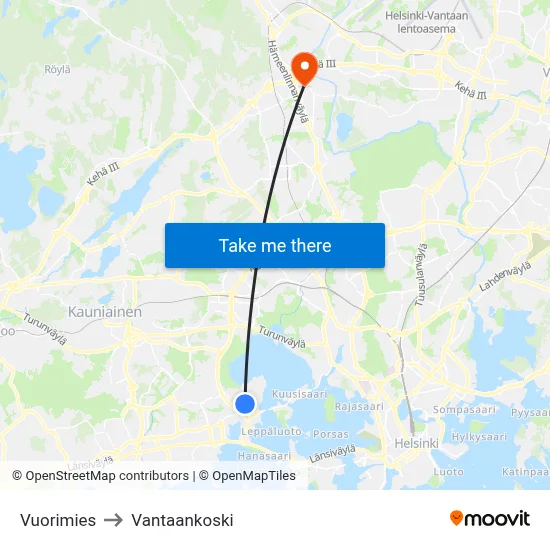 Mining Master to Vantaankoski map