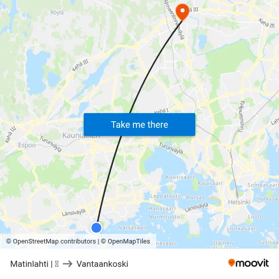 Matinlahti | 🌳 to Vantaankoski map