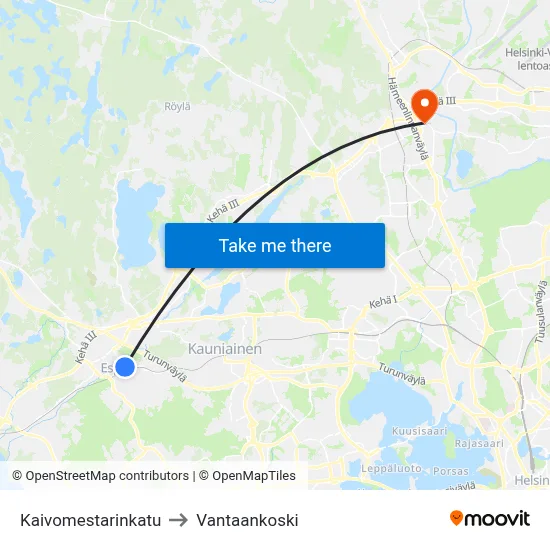 Well Master Street to Vantaankoski map