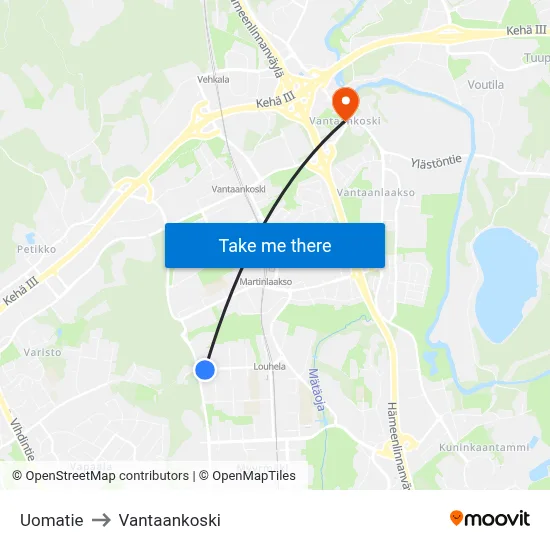Stream Road to Vantaankoski map