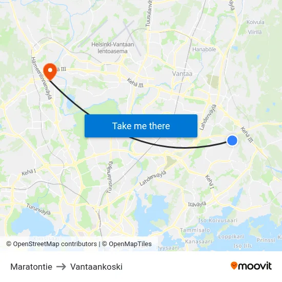 Marathon Road to Vantaankoski map