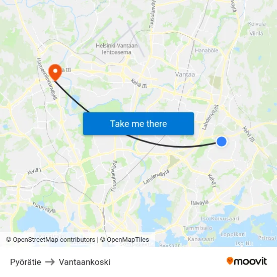 Bicycle Road to Vantaankoski map