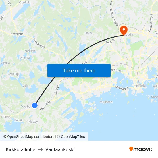 Church Stable Road to Vantaankoski map