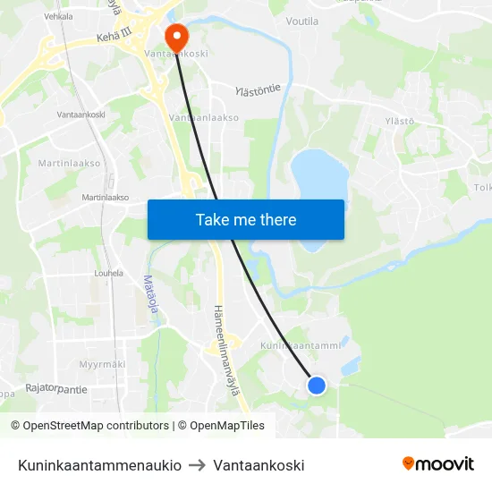 King's Oak Square to Vantaankoski map