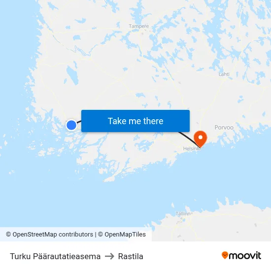 Turku Päärautatieasema to Rastila map