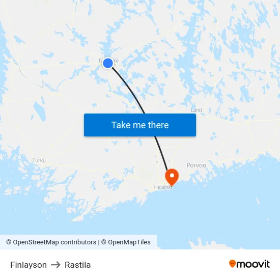 Finlayson to Rastila map