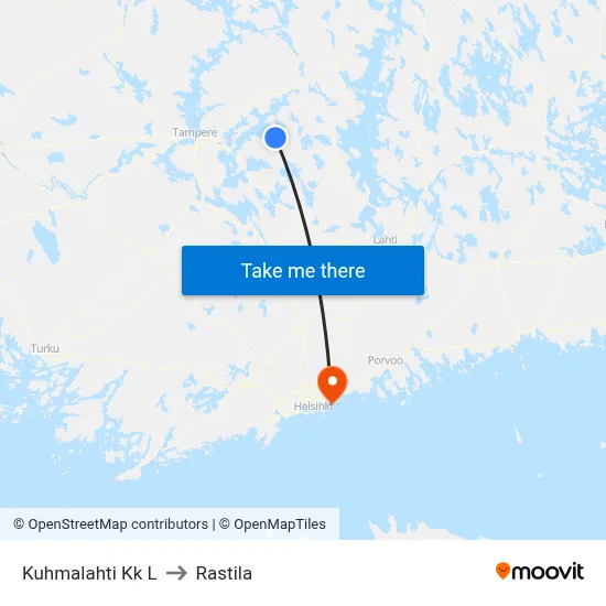 Kuhmalahti Church West to Rastila map