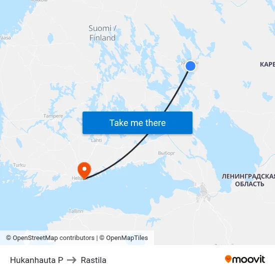 Hukanhauta North to Rastila map
