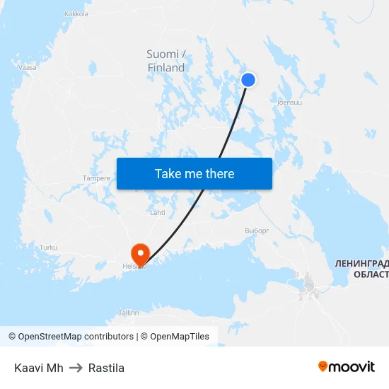 Kaavi Mh to Rastila map