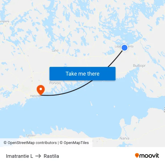 Imatrantie East to Rastila map