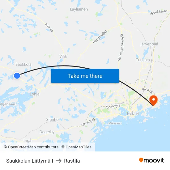 Saukkola Junction E to Rastila map