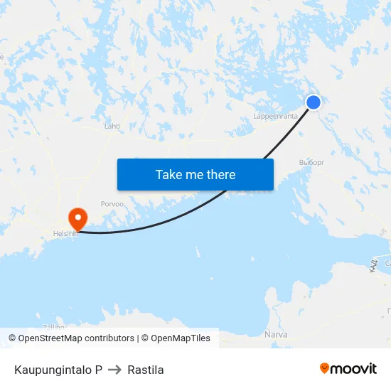 City Hall S to Rastila map