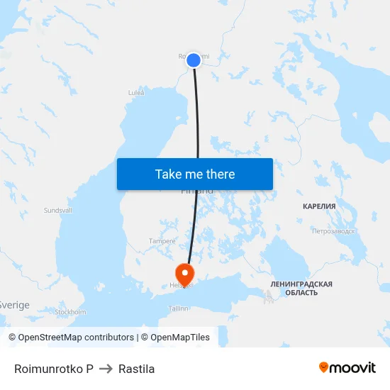 Roimunrotko N to Rastila map