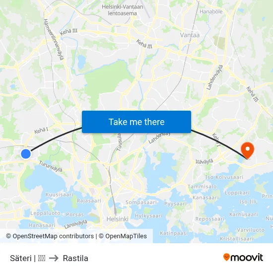Säteri | 🏢🌳 to Rastila map