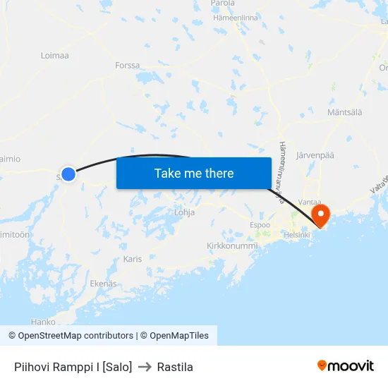 Piihovi Ramppi I [Salo] to Rastila map