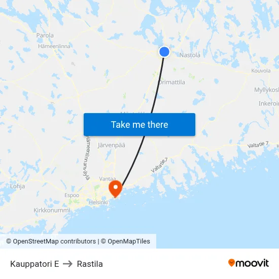 Market Square S to Rastila map