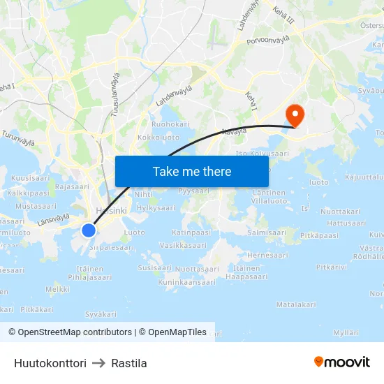 Huutokonttori to Rastila map