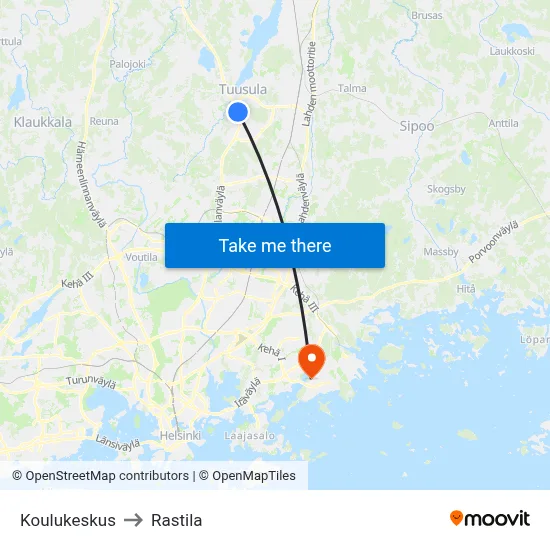 School Center to Rastila map
