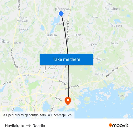 Villa Street to Rastila map