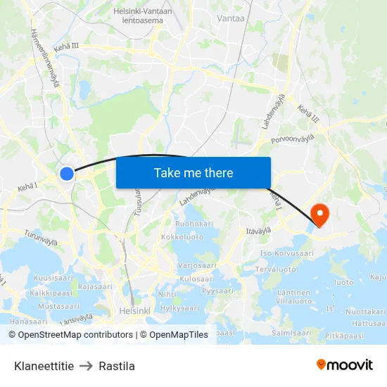 Clarinet Road to Rastila map