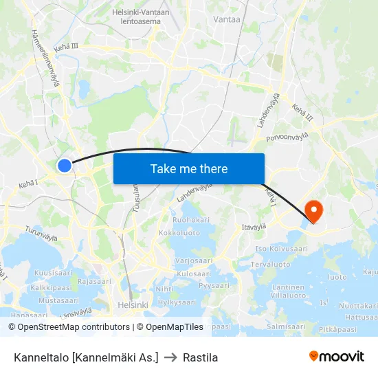 Kanneltalo [Kannelmäki As.] to Rastila map