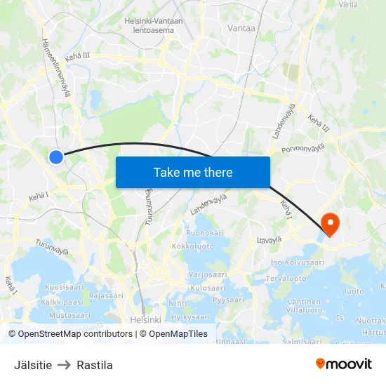 Jälsi Road to Rastila map