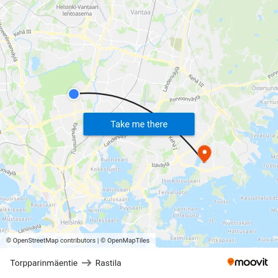 Torpparinmäentie to Rastila map