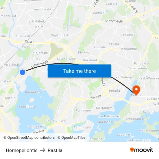 Pea Field Road to Rastila map