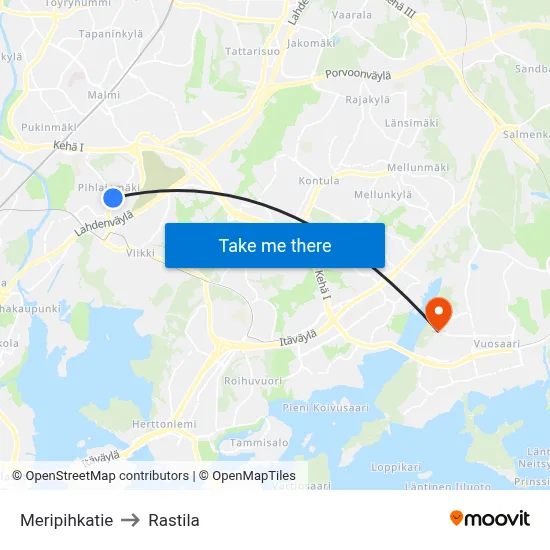 Amber Road to Rastila map