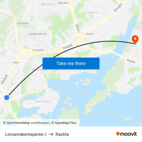 Linnanrakentajantie 🏢 to Rastila map