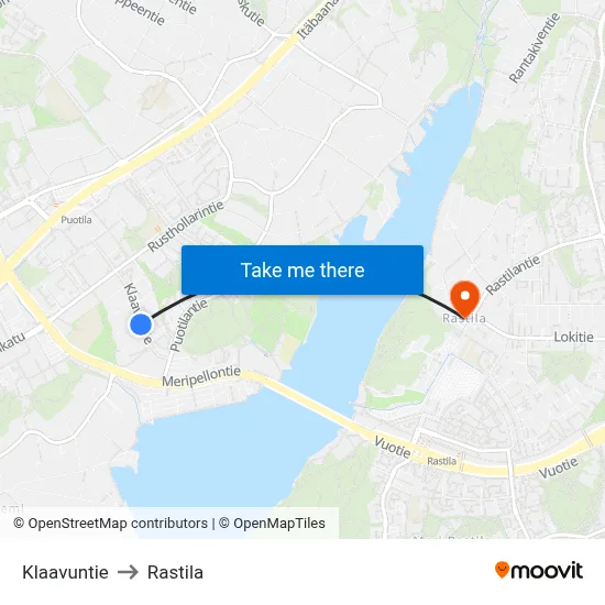 Klaavu Road to Rastila map