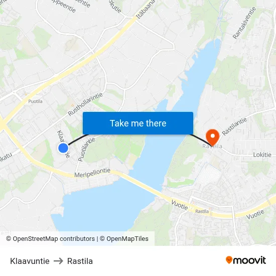 Klaavu Road to Rastila map