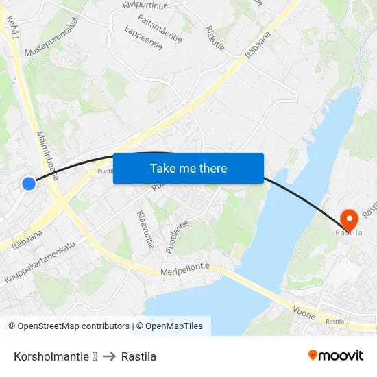 Korsholmantie 🛍️ to Rastila map