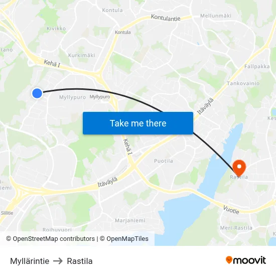 Miller Street to Rastila map