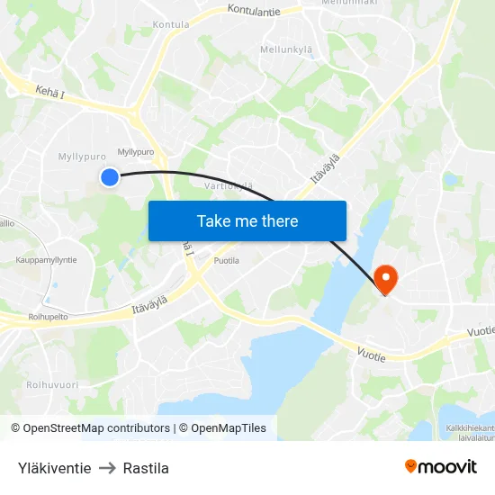 Upper Stone Road to Rastila map