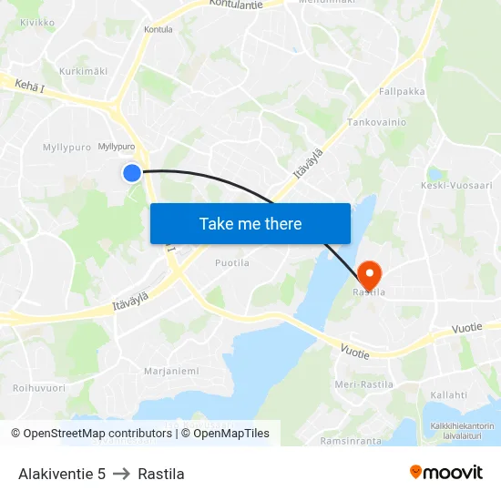 Alakivi Road 5 to Rastila map