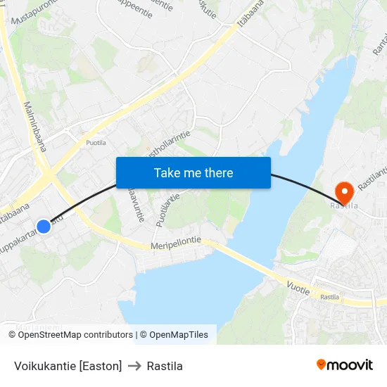 Dandelion Road [Easton] to Rastila map