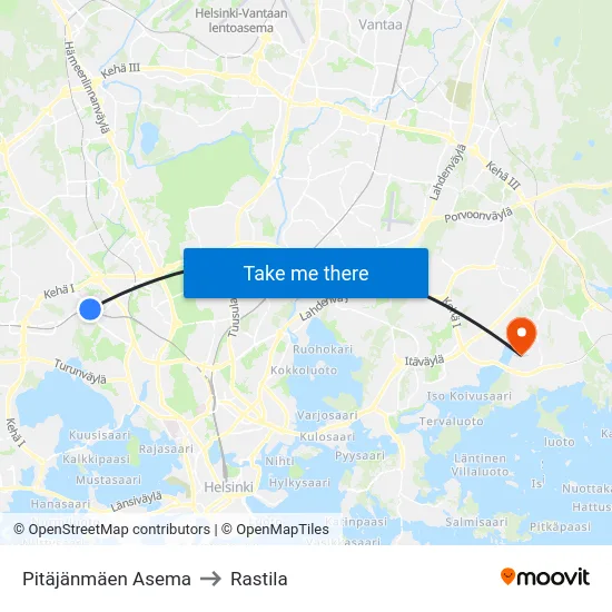Pitäjänmäen Asema to Rastila map