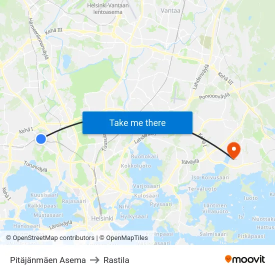 Pitäjänmäen Asema to Rastila map