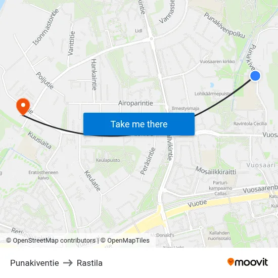 Red Stone Road to Rastila map