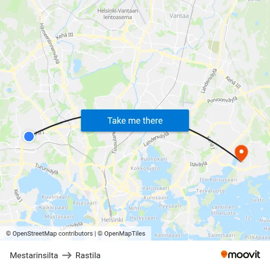 Master's Bridge to Rastila map