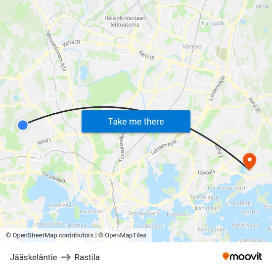 Jääskeläntie to Rastila map