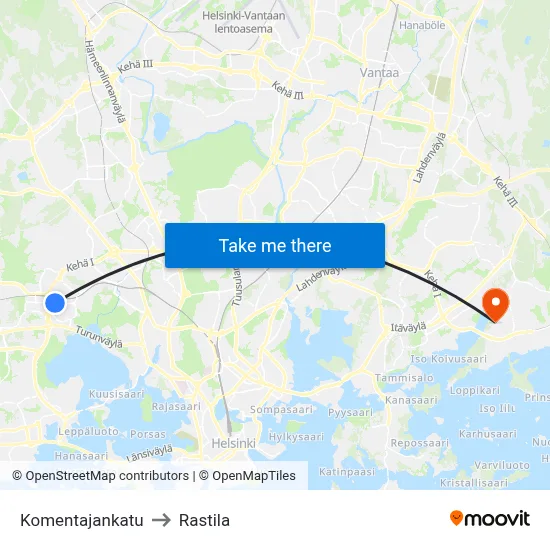 Commander Street to Rastila map