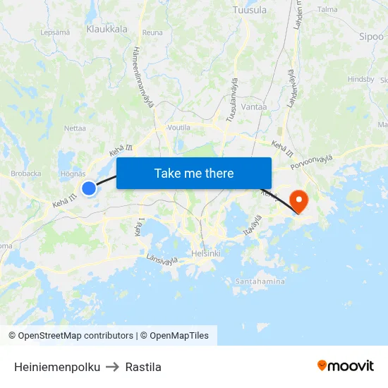 Heiniemi Path to Rastila map