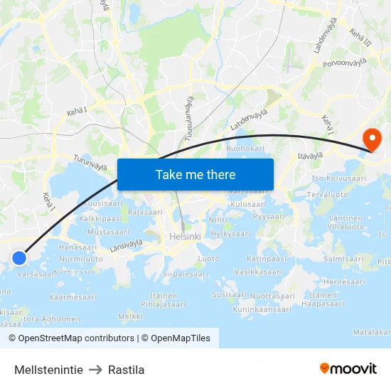Mellsten Road to Rastila map