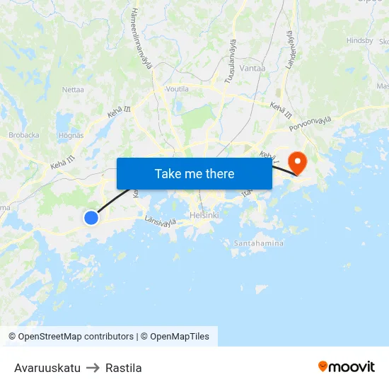 Space Street to Rastila map