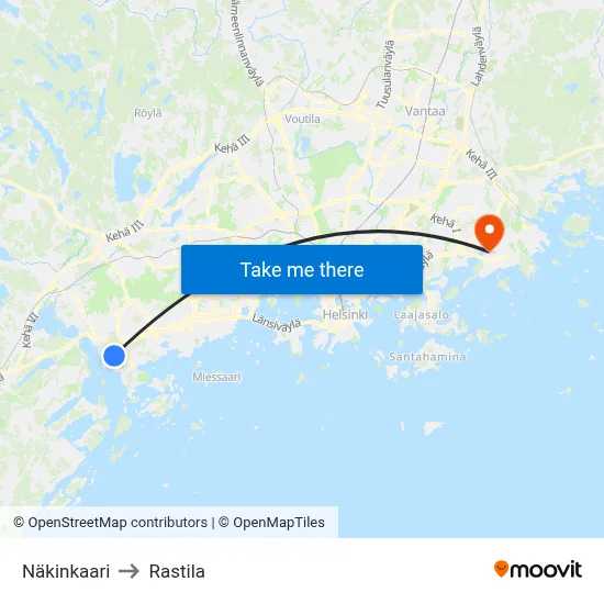 Nakin Circle to Rastila map