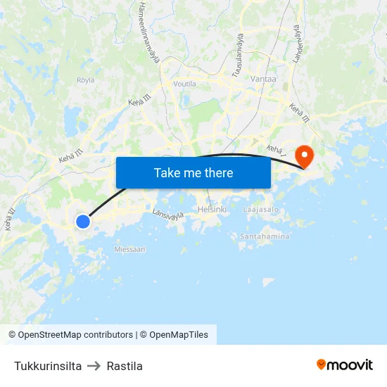 Tukkuri Bridge to Rastila map