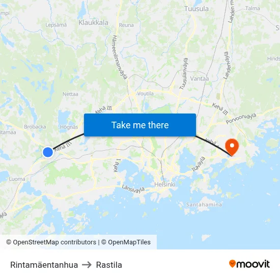 Rintamäki Path to Rastila map